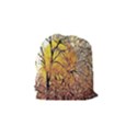 Summer Sun Set Fractal Forest Background Drawstring Pouches (Small)  View2