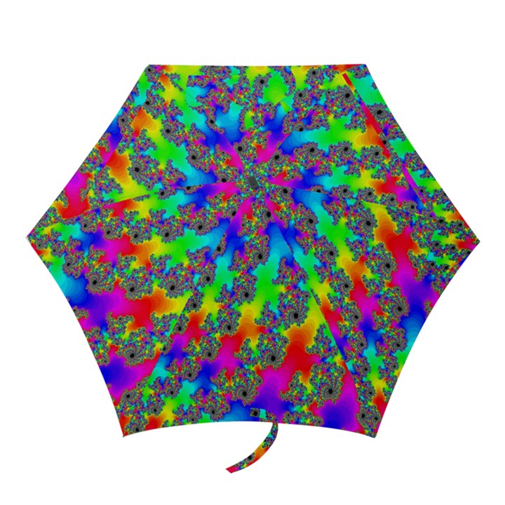 Digital Rainbow Fractal Mini Folding Umbrellas