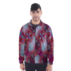 Floral Flower Wallpaper Created From Coloring Book Colorful Background Wind Breaker (men) by Simbadda