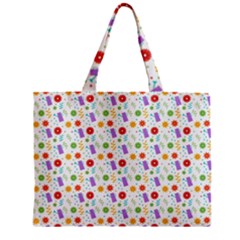 Decorative Spring Flower Pattern Zipper Mini Tote Bag by TastefulDesigns