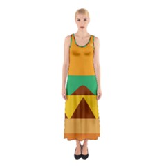 Hamburger Bread Food Cheese Sleeveless Maxi Dress by Simbadda