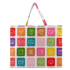 Icons Vector Zipper Large Tote Bag