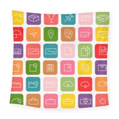 Icons Vector Square Tapestry (large) by Simbadda