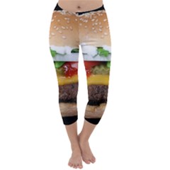 Abstract Barbeque Bbq Beauty Beef Capri Winter Leggings  by Simbadda