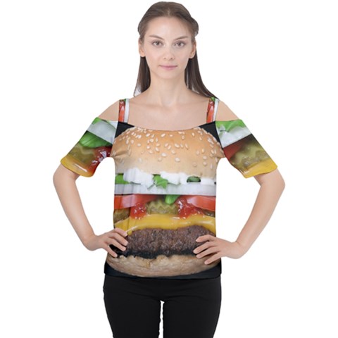 Abstract Barbeque Bbq Beauty Beef Women s Cutout Shoulder Tee by Simbadda