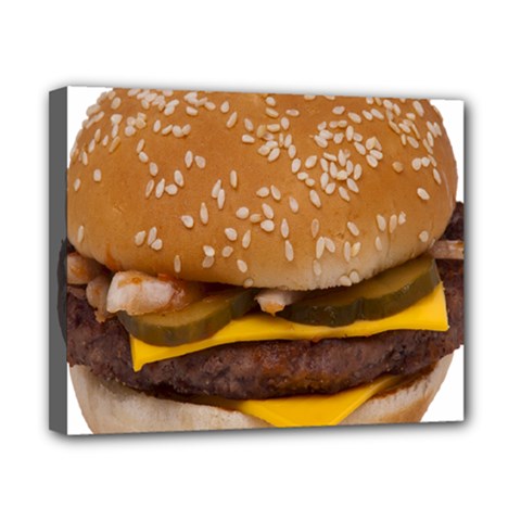 Cheeseburger On Sesame Seed Bun Canvas 10  x 8 