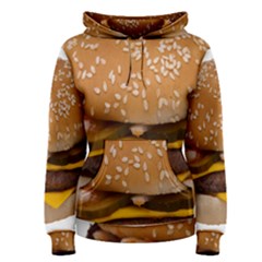 Cheeseburger On Sesame Seed Bun Women s Pullover Hoodie