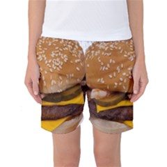 Cheeseburger On Sesame Seed Bun Women s Basketball Shorts