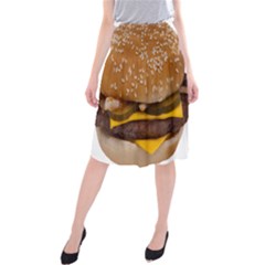 Cheeseburger On Sesame Seed Bun Midi Beach Skirt by Simbadda