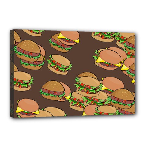 A Fun Cartoon Cheese Burger Tiling Pattern Canvas 18  X 12  by Simbadda