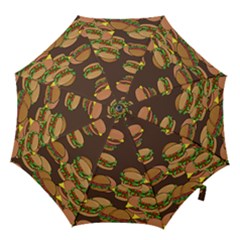 A Fun Cartoon Cheese Burger Tiling Pattern Hook Handle Umbrellas (large) by Simbadda