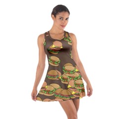 A Fun Cartoon Cheese Burger Tiling Pattern Cotton Racerback Dress by Simbadda