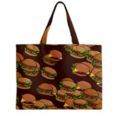 A Fun Cartoon Cheese Burger Tiling Pattern Medium Zipper Tote Bag by Simbadda