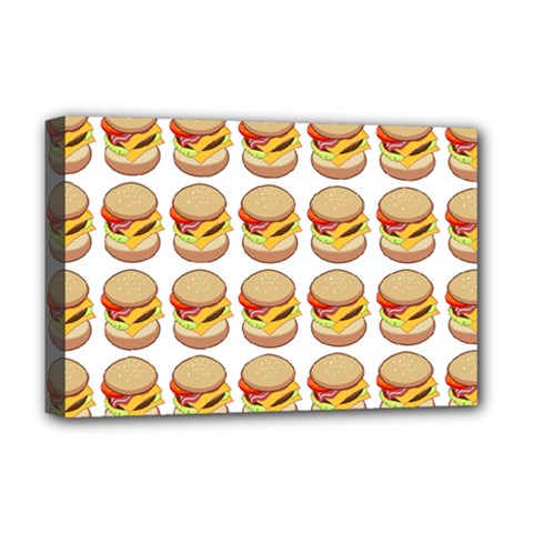 Hamburger Pattern Deluxe Canvas 18  X 12   by Simbadda