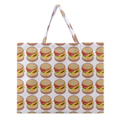 Hamburger Pattern Zipper Large Tote Bag by Simbadda