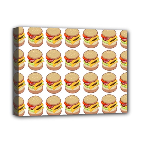 Hamburger Pattern Deluxe Canvas 16  X 12   by Simbadda