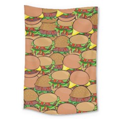 Burger Double Border Large Tapestry by Simbadda