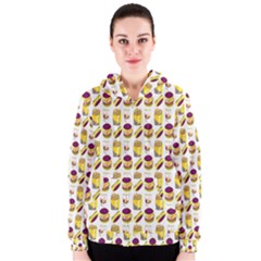 Hamburger And Fries Women s Zipper Hoodie by Simbadda