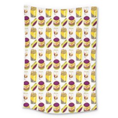 Hamburger And Fries Large Tapestry by Simbadda