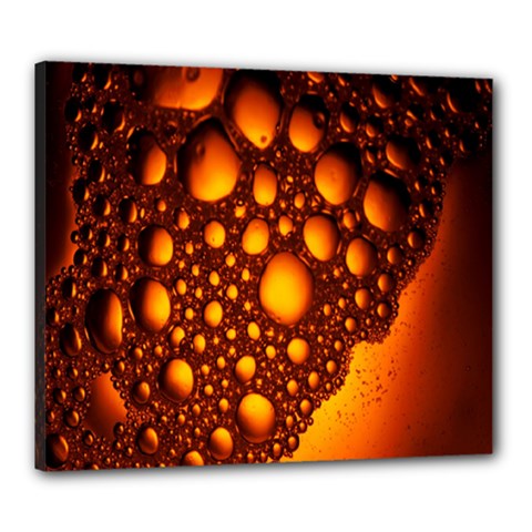 Bubbles Abstract Art Gold Golden Canvas 24  X 20  by Simbadda