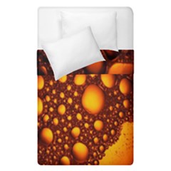 Bubbles Abstract Art Gold Golden Duvet Cover Double Side (single Size) by Simbadda