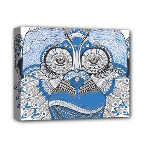 Pattern Monkey New Year S Eve Deluxe Canvas 14  X 11  by Simbadda