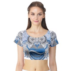 Pattern Monkey New Year S Eve Short Sleeve Crop Top (tight Fit) by Simbadda