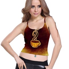 Coffee Drink Abstract Spaghetti Strap Bra Top