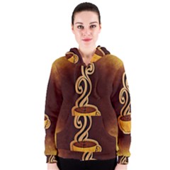 Coffee Drink Abstract Women s Zipper Hoodie by Simbadda