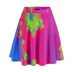 Digital Fractal Spiral High Waist Skirt