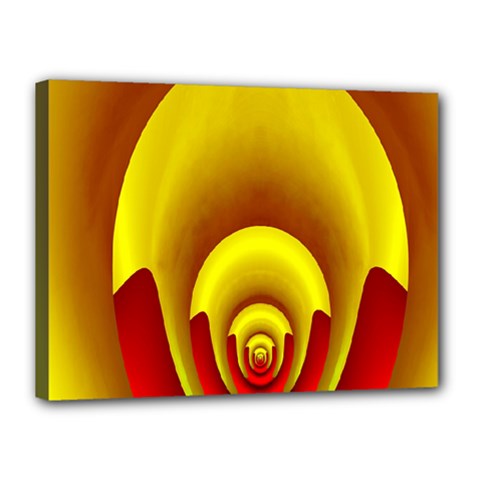 Red Gold Fractal Hypocycloid Canvas 16  X 12  by Simbadda