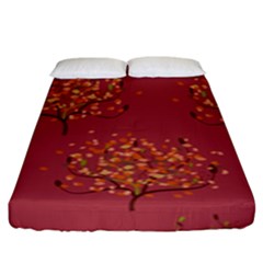 Beautiful Tree Background Pattern Fitted Sheet (king Size) by Simbadda