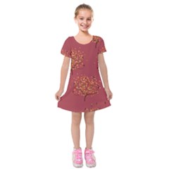 Beautiful Tree Background Pattern Kids  Short Sleeve Velvet Dress by Simbadda