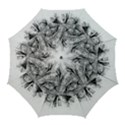 High Detailed Resembling A Flower Fractalblack Flower Golf Umbrellas View1