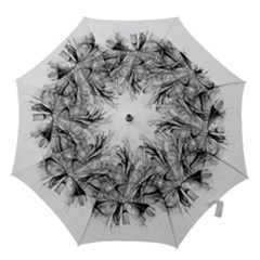 High Detailed Resembling A Flower Fractalblack Flower Hook Handle Umbrellas (small) by Simbadda