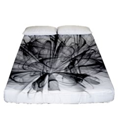 High Detailed Resembling A Flower Fractalblack Flower Fitted Sheet (queen Size) by Simbadda