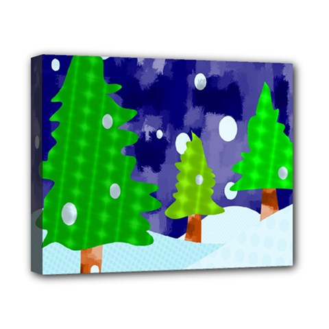 Christmas Trees And Snowy Landscape Canvas 10  x 8 