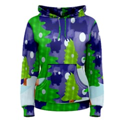 Christmas Trees And Snowy Landscape Women s Pullover Hoodie