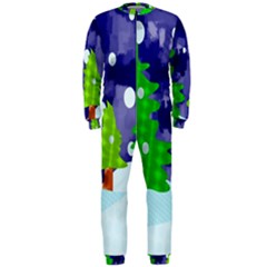 Christmas Trees And Snowy Landscape Onepiece Jumpsuit (men)  by Simbadda