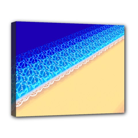 Beach Sea Water Waves Sand Deluxe Canvas 20  X 16  