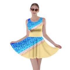 Beach Sea Water Waves Sand Skater Dress by Alisyart