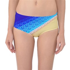 Beach Sea Water Waves Sand Mid-waist Bikini Bottoms by Alisyart