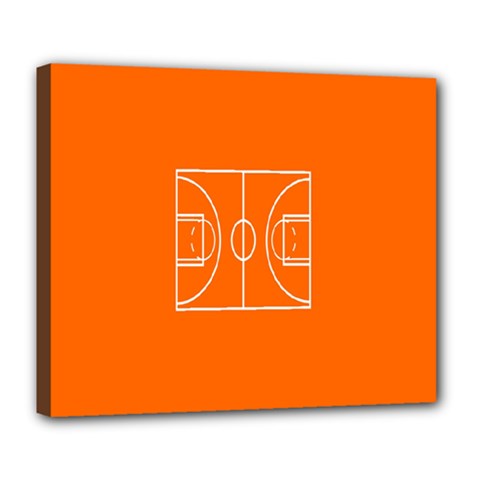 Basketball Court Orange Sport Orange Line Deluxe Canvas 24  X 20  