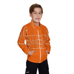 Basketball Court Orange Sport Orange Line Wind Breaker (kids) by Alisyart