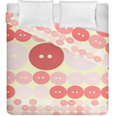 Buttons Pink Red Circle Scrapboo Duvet Cover Double Side (king Size)