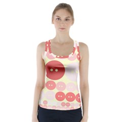 Buttons Pink Red Circle Scrapboo Racer Back Sports Top by Alisyart