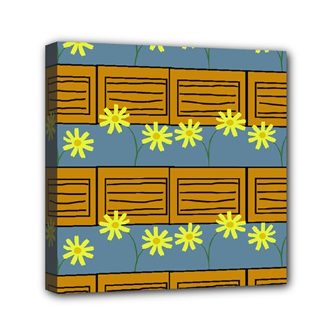 Yellow Flower Floral Sunflower Mini Canvas 6  X 6 