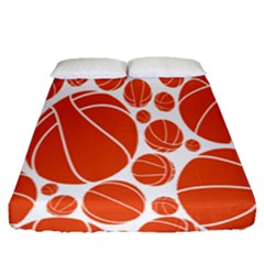 Basketball Ball Orange Sport Fitted Sheet (queen Size) by Alisyart