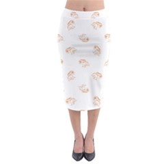 Helpless Bird Sketch Seamless Pattern Midi Pencil Skirt by dflcprintsclothing