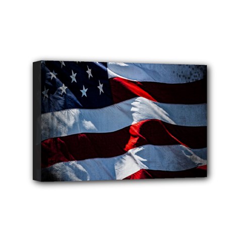 Grunge American Flag Background Mini Canvas 6  X 4  by Simbadda